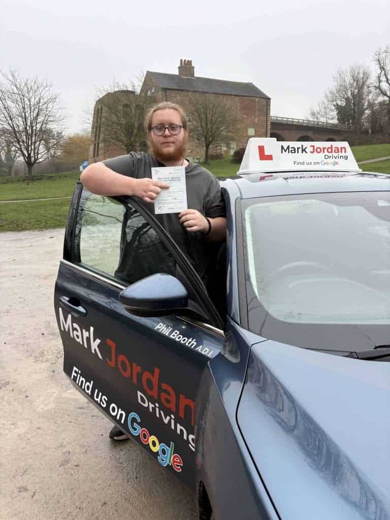 Driving instructors in Swadlincote Joshua passing his driving test with Mark Jordan Driving School