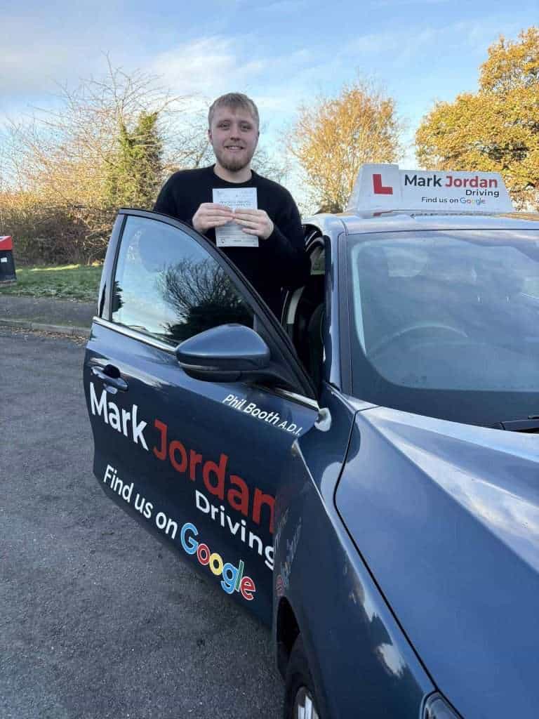 James of Swadlincote passing his driving test after driving lessons with Mark Jordan Driving School