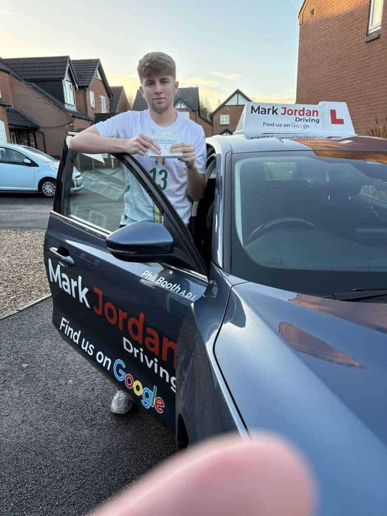 Tom from swadlincote passing his driving test with Mark jordan Driving School