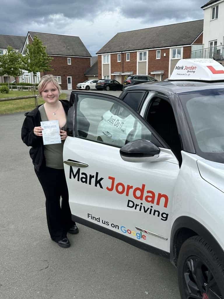 Laney from Burton passing her driving test with Mark Jordan Driving School