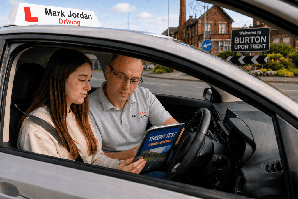 theory-practical-driving-test-preparation-burton-on-trent-mark-jordan-driving Mark Jordan Driving instructor helping a learner driver prepare for the theory and practical driving test in Burton-on-Trent