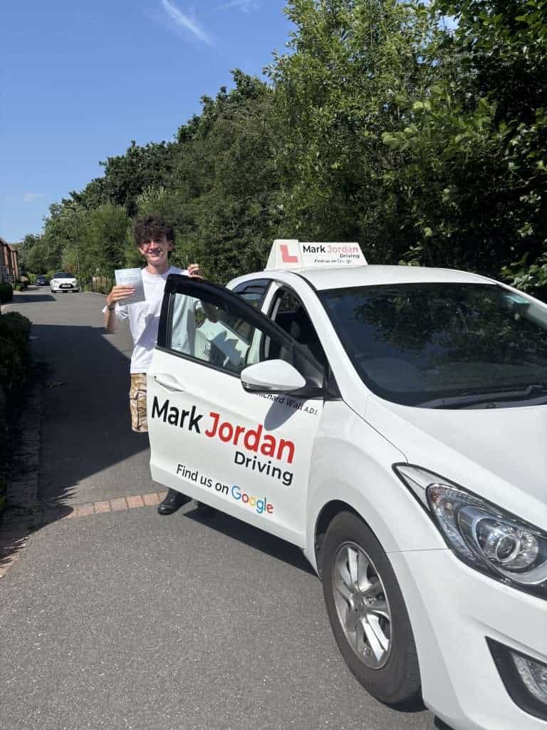 Dylan passing his driving test with Mark Jordan driving school