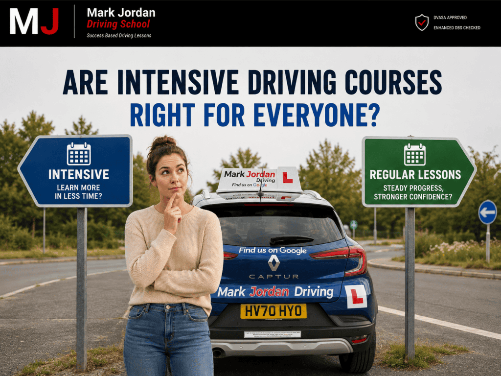 Learner driver considering whether an intensive driving course is right for them