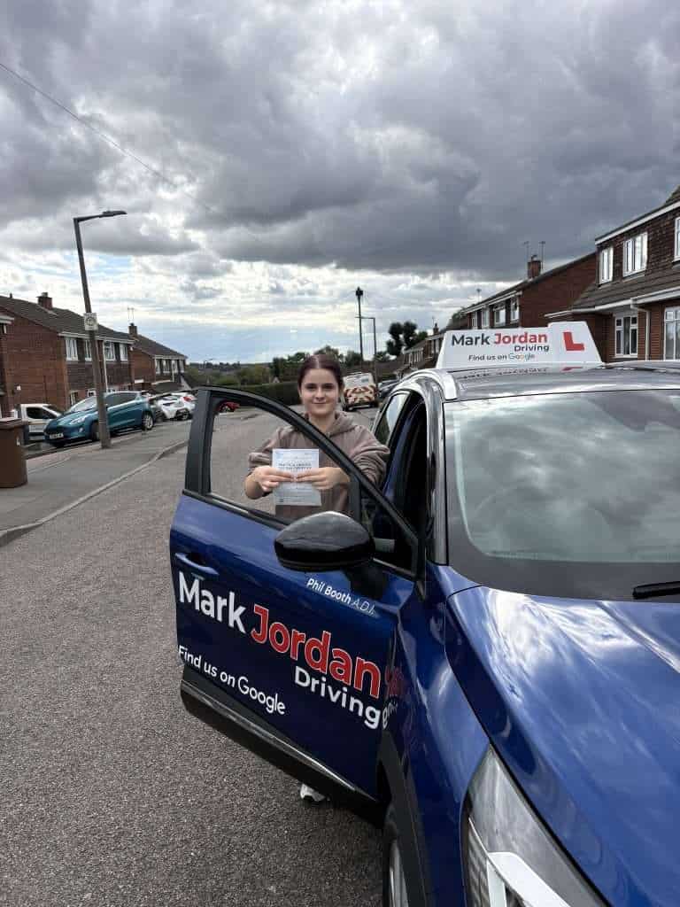 Aleisha of Swadlincote Passing her driving test with Mark Jordan Driving