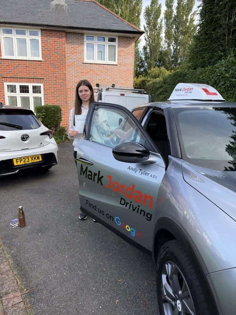 Casey from Coalville passing her driving test with Mark Jordan Driving School
